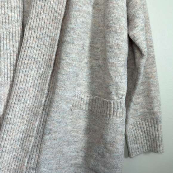 Time and Tru Beige Fuzzy Open Front Cardigan Sweater, Midweight, Size L - Picture 9 of 11